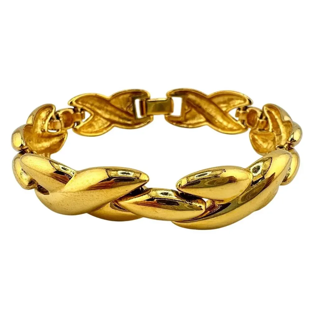 Vintage 1980s 1990s XOs Chunky Bright Gold Tone Links 7